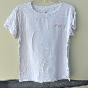 Billabong White Tee with Pink Script